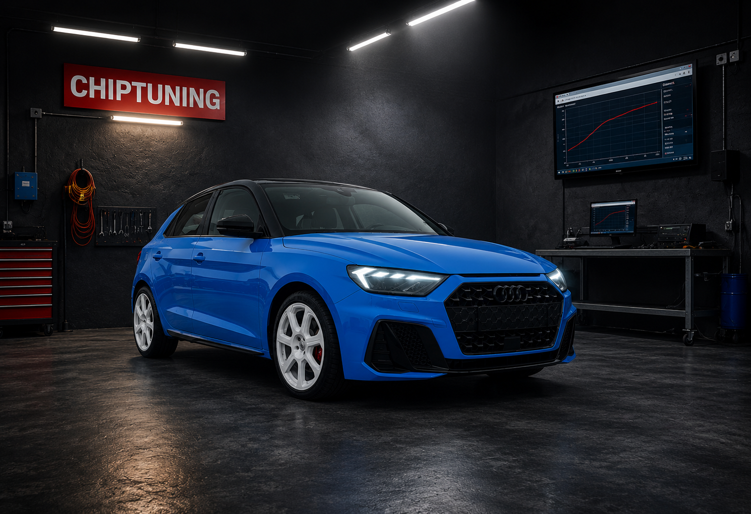 Audi A1 2.0 TFSI Stage 1 Referenz mit 200 PS Serie und 260 PS optimiert bei Chiptuning Bastorf