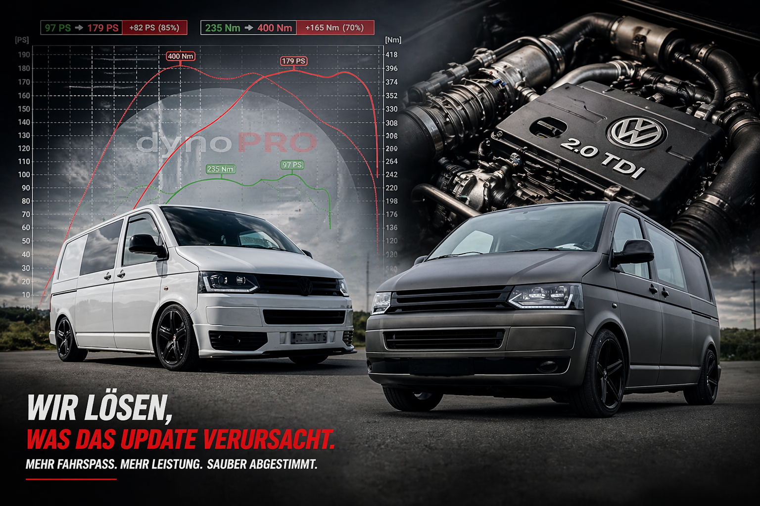 VW T5 nach Abgasupdate in der Werkstatt